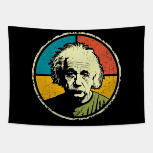 Einstein in Color – Retro Science Genius Portrait Art Tapestry