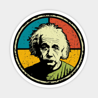 Einstein in Color – Retro Science Genius Portrait Art Magnet