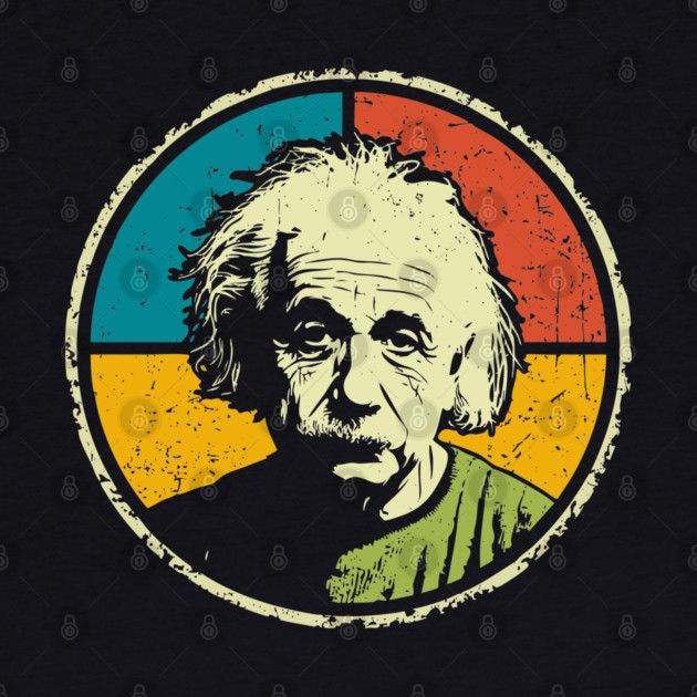 Einstein in Color – Retro Science Genius Portrait Art by TuncGK