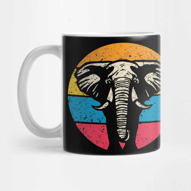 Vintage Elephant Profile – Retro Wildlife Circle Art by TuncGK