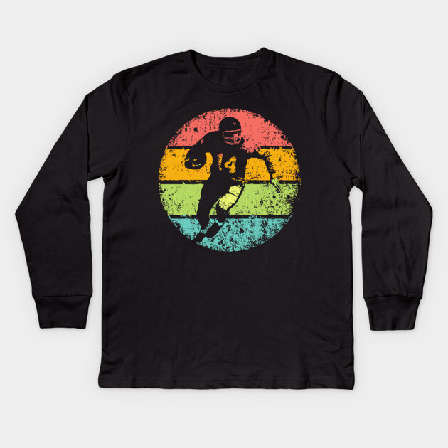 Vintage Football Runner – Retro Sports Action Art Kids Long Sleeve T-Shirt by TuncGK