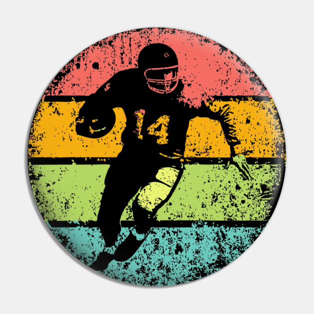 Vintage Football Runner – Retro Sports Action Art Pin by TuncGK