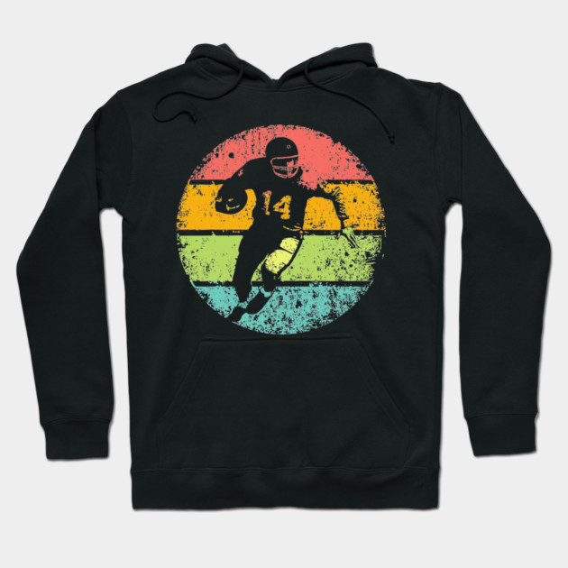 Vintage Football Runner – Retro Sports Action Art Hoodie by TuncGK