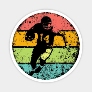 Vintage Football Runner – Retro Sports Action Art Magnet