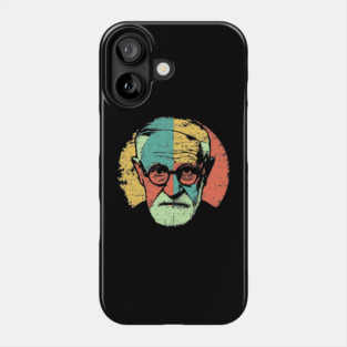 Sigmund Freud Pop Portrait – Retro Psychoanalysis Art Phone Case