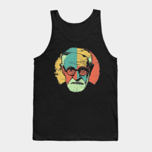 Sigmund Freud Pop Portrait – Retro Psychoanalysis Art Tank Top