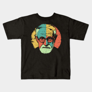 Sigmund Freud Pop Portrait – Retro Psychoanalysis Art Kids T-Shirt