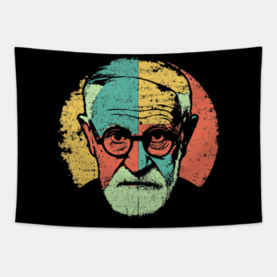 Sigmund Freud Pop Portrait – Retro Psychoanalysis Art Tapestry