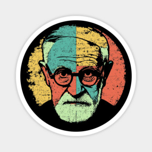 Sigmund Freud Pop Portrait – Retro Psychoanalysis Art Magnet