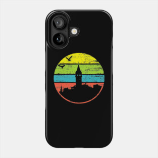 Galata Tower Sunset – Retro Istanbul Landmark Art Phone Case