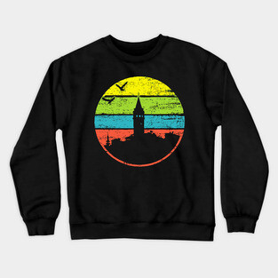 Galata Tower Sunset – Retro Istanbul Landmark Art Crewneck Sweatshirt