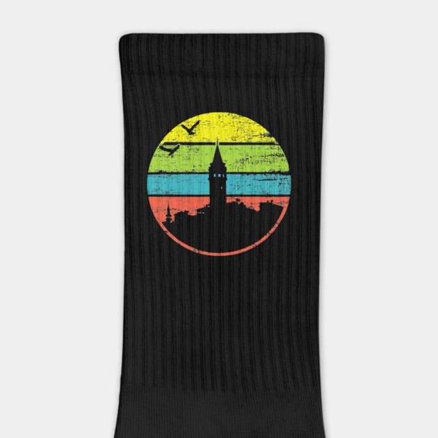 Galata Tower Sunset – Retro Istanbul Landmark Art by TuncGK