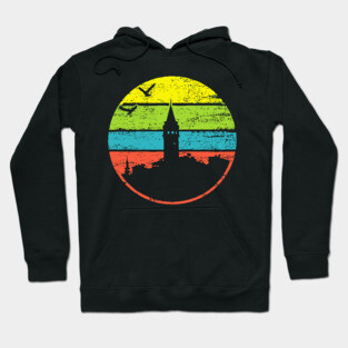 Galata Tower Sunset – Retro Istanbul Landmark Art Hoodie
