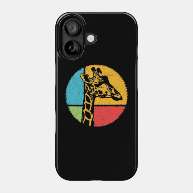 Retro Giraffe Head – Vintage Safari Wildlife Graphic Phone Case by TuncGK