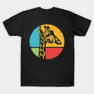 Retro Giraffe Head – Vintage Safari Wildlife Graphic T-Shirt