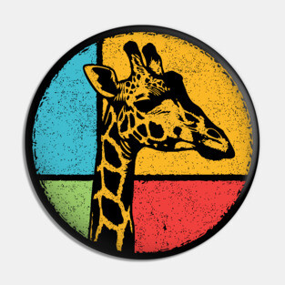 Retro Giraffe Head – Vintage Safari Wildlife Graphic Pin