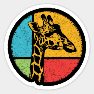 Retro Giraffe Head – Vintage Safari Wildlife Graphic Sticker