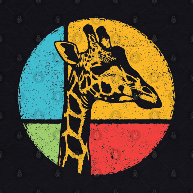 Retro Giraffe Head – Vintage Safari Wildlife Graphic by TuncGK