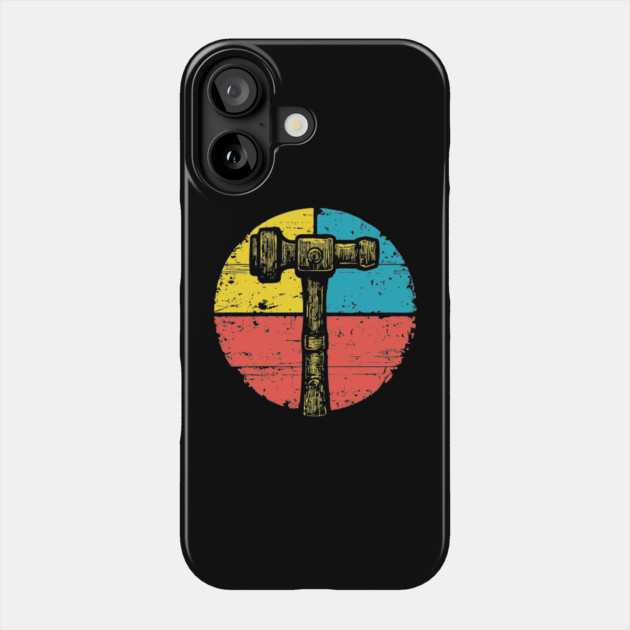 Retro Hammer Icon – Vintage Carpenter Tool Art Phone Case by TuncGK