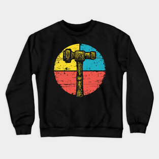 Retro Hammer Icon – Vintage Carpenter Tool Art Crewneck Sweatshirt
