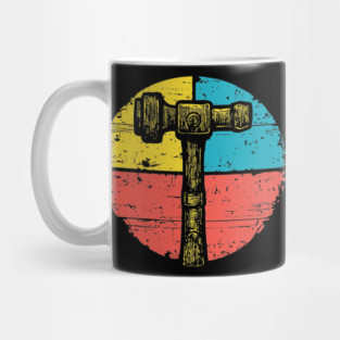 Retro Hammer Icon – Vintage Carpenter Tool Art Mug