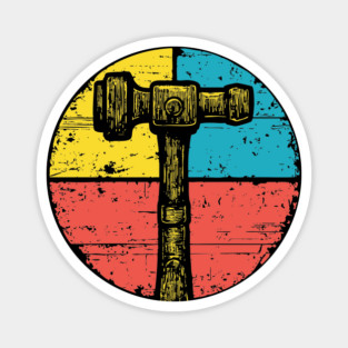 Retro Hammer Icon – Vintage Carpenter Tool Art Magnet