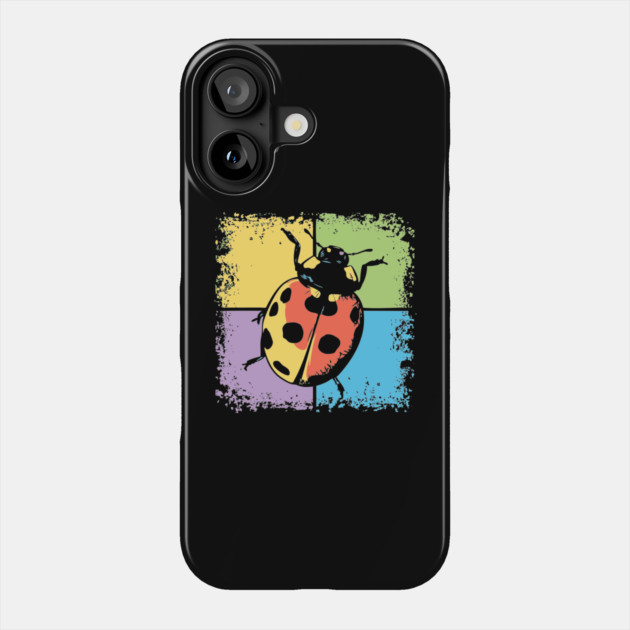 Retro Ladybug on Blue – Whimsical Bug Art in Vintage Style Phone Case by TuncGK