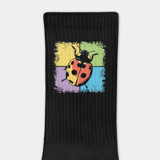 Retro Ladybug on Blue – Whimsical Bug Art in Vintage Style by TuncGK