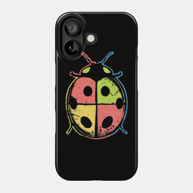Color Block Ladybugs – Retro Insect Symmetry Design Phone Case by TuncGK