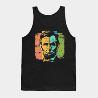 Abraham Lincoln Retro Portrait – Vintage Americana Graphic Tank Top