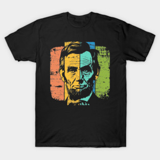 Abraham Lincoln Retro Portrait – Vintage Americana Graphic T-Shirt