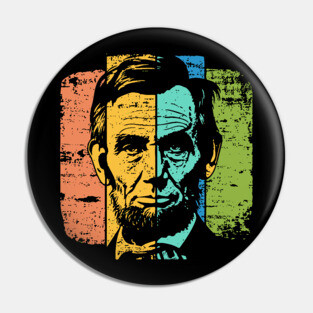 Abraham Lincoln Retro Portrait – Vintage Americana Graphic Pin