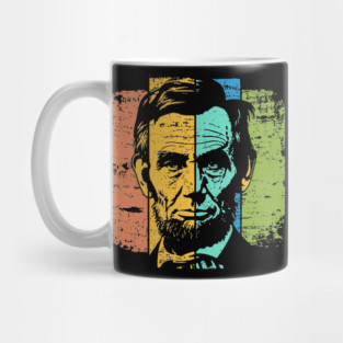 Abraham Lincoln Retro Portrait – Vintage Americana Graphic Mug