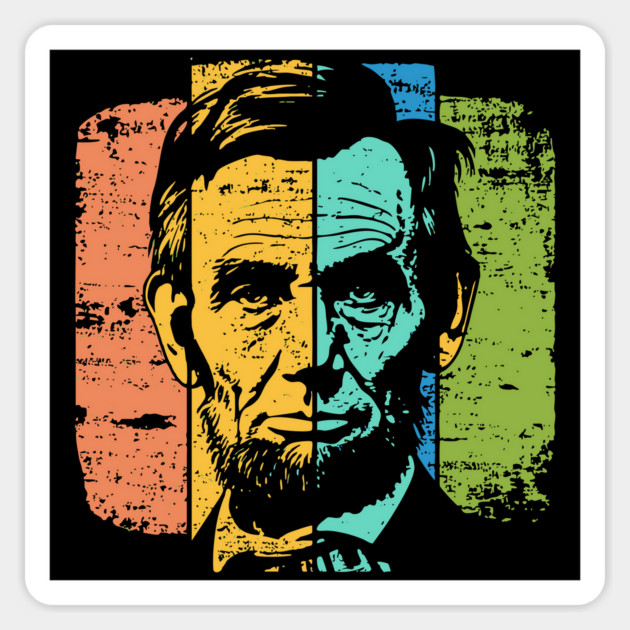 Abraham Lincoln Retro Portrait – Vintage Americana Graphic Magnet by TuncGK