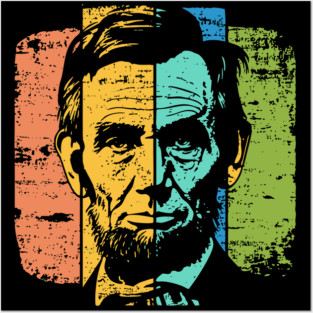 Abraham Lincoln Retro Portrait – Vintage Americana Graphic Posters and Art