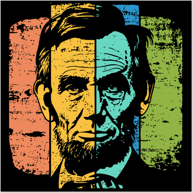 Abraham Lincoln Retro Portrait – Vintage Americana Graphic Wall Art by TuncGK