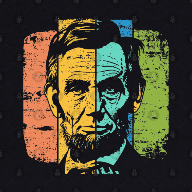 Abraham Lincoln Retro Portrait – Vintage Americana Graphic by TuncGK