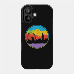 Retro London Skyline – Colorful Cityscape Vintage Art Phone Case