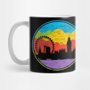 Retro London Skyline – Colorful Cityscape Vintage Art Mug