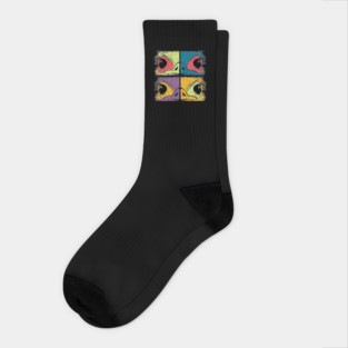 Mosaic Ostrich Head – Retro Geometric Wildlife Art Socks