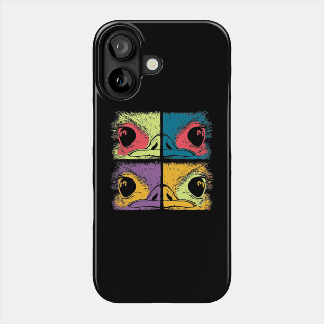 Mosaic Ostrich Head – Retro Geometric Wildlife Art Phone Case by TuncGK