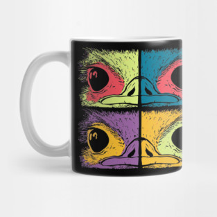Mosaic Ostrich Head – Retro Geometric Wildlife Art Mug