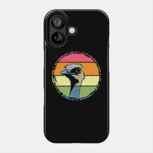 Retro Ostrich Headshot – Quirky Bird Portrait in Vintage Style Phone Case
