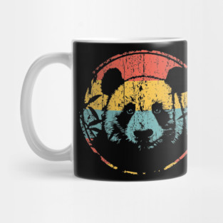 Retro Panda Face – Vintage Monochrome Wildlife Art Mug