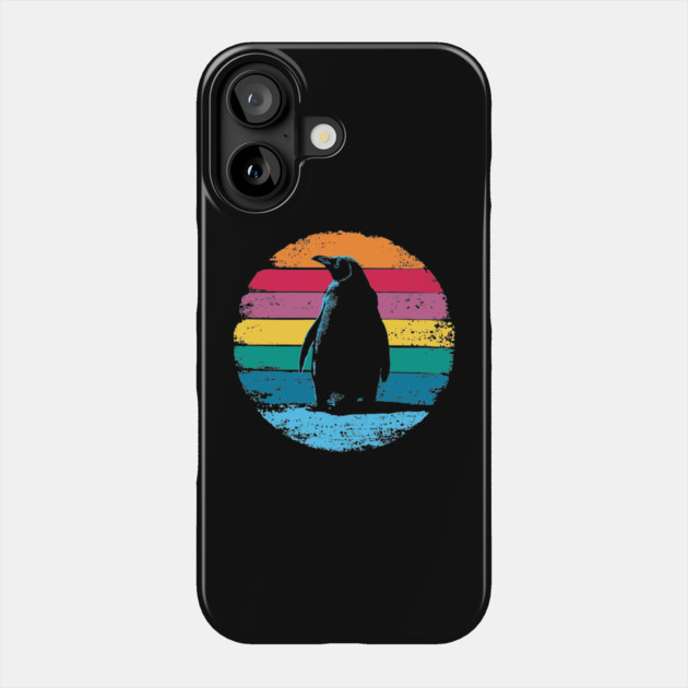 Retro Penguin Portrait – Vintage Arctic Bird Graphic Phone Case by TuncGK