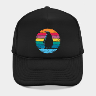 Retro Penguin Portrait – Vintage Arctic Bird Graphic Hat
