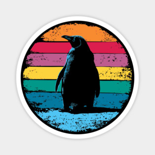 Retro Penguin Portrait – Vintage Arctic Bird Graphic Magnet