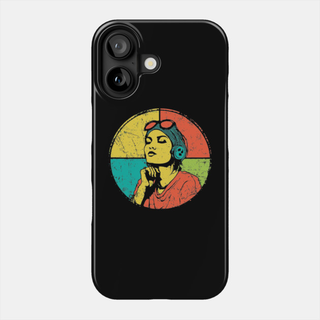 Retro Pilot Woman – Vintage Female Aviator Portrait Phone Case by TuncGK