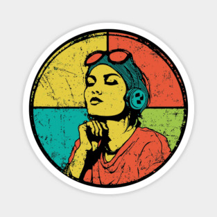Retro Pilot Woman – Vintage Female Aviator Portrait Magnet