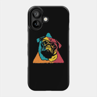 Retro Pug Face – Vintage Dog Breed Art with Charm Phone Case